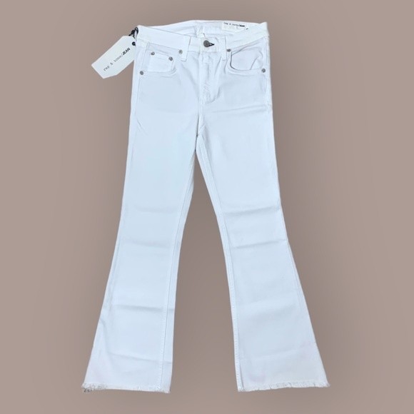 rag & bone bright white crop flare 26 - Picture 1 of 9